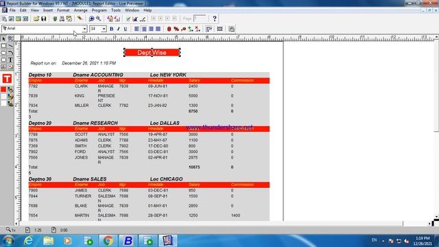 Department Wise Employees Report in Oracle 6i смотреть онлайн