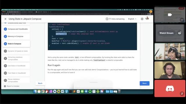 Android Codelabs Together - Jetpack Compose Day 3 - Using State in Jetpack Compose смотреть онлайн