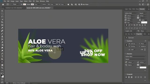 Web Banner for online marketing banner design in Adobe Photoshop cc смотреть онлайн