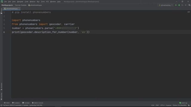 Track Phone number Location with just 5 lines of Code Tutorial | Python смотреть онлайн