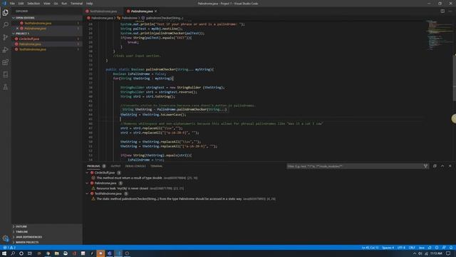 Java: Palindrome Checker using VarArgs and StringBuilder смотреть онлайн