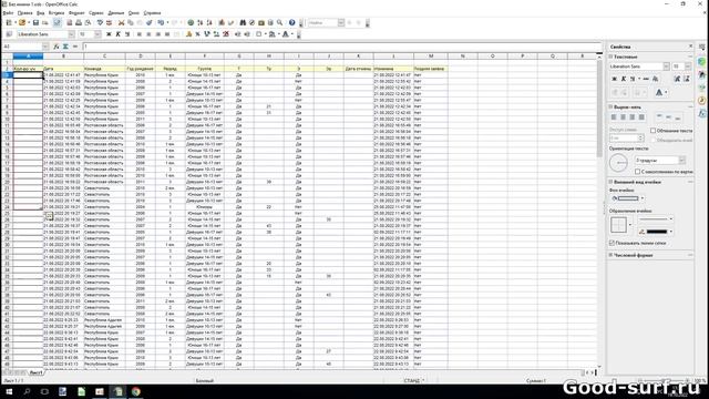 Быстрая нумерация строк и столбцов в OpenOffice Calc смотреть онлайн