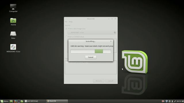How to Make Windows 10 Bootable USB on Ubuntu or Linux Mint смотреть онлайн