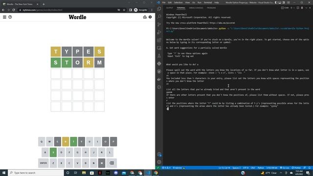 Wordle Solver Python (Link in Description) смотреть онлайн