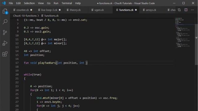 Creating Electronic Music with ChucK - 10 - Functions смотреть онлайн