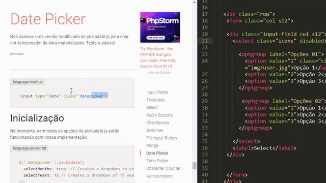 Curso Materialize CSS - Aula 34 - Forms (Select, Datepicker e Timepicker) #4 смотреть онлайн