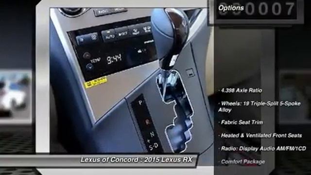 2015 Lexus RX for sale in Concord, CA; Lexus of Concord 35755 смотреть онлайн