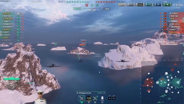 Aquila in tier 10 battle - World of Warships смотреть онлайн