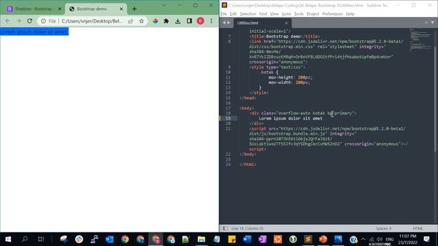 Belajar Bootstrap 5 - Utilities - Shadows