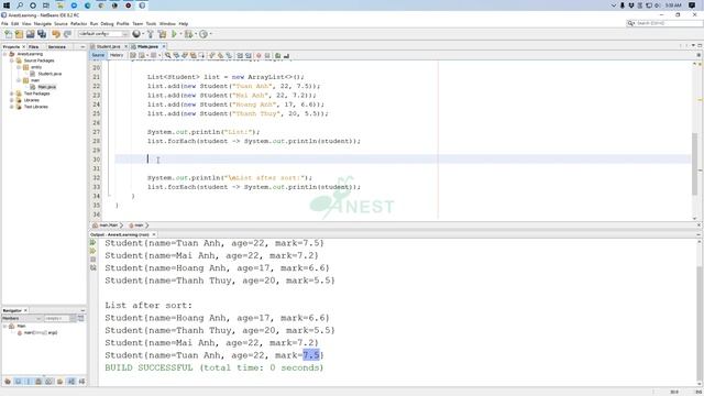 Sort a List of Objects in Java смотреть онлайн