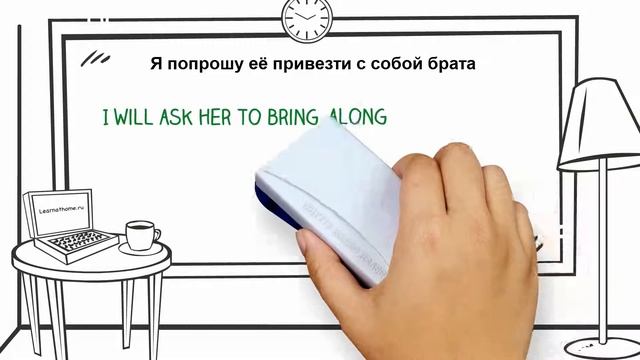 ✏ I'll ask her to bring along her brother – #фразы на английском за 1 минуту! – Перевод фраз смотреть онлайн
