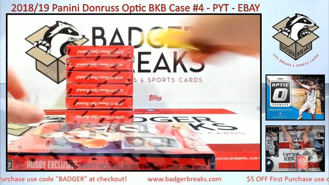2018/19 Panini Donruss Optic Basketball Hobby 12 Box Case #4 - PYT смотреть онлайн