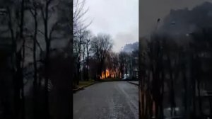 Момент взрыва сегодня в Киеве.