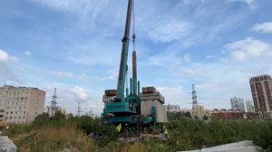 Погружение свай по технологии вдавливания. Додавливание.