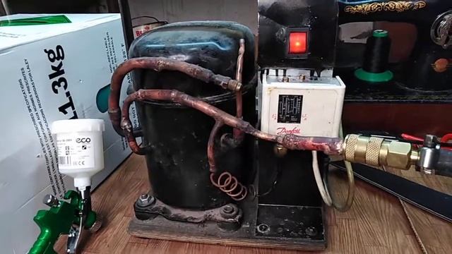 Компрессор из холодильника для перетяжки руля. смотреть онлайн