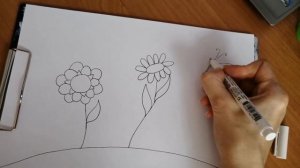 «Лето (рисование карандашами и фломастерами)