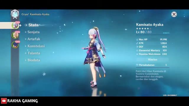 Ayaka gameplay 80 LvL Skills. Аяка 80 ЛвЛ Навыки таланты и умения. смотреть онлайн