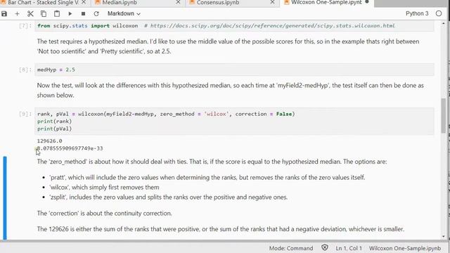 Python - One-Sample Wilcoxon Signed Rank Test смотреть онлайн