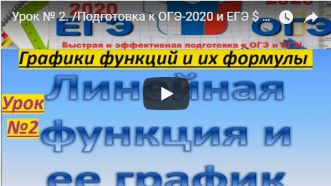 Урок № 2. /Подготовка к ОГЭ-2020 и ЕГЭ $ Задания № 11. Линейная функция и ее график. # смотреть онлайн