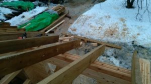 Установка стропил на сруб из  профилированного бруса