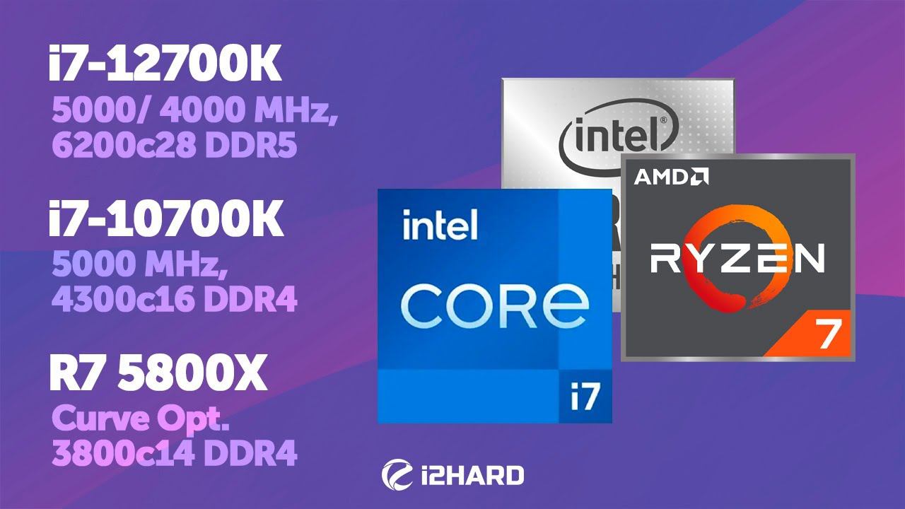 Тест I7-12700K C DDR4 и DDR5. Сравнение с R7 5800X и I7-10700K