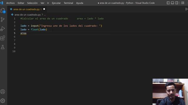 Calcular el area de un cuadrado en python смотреть онлайн
