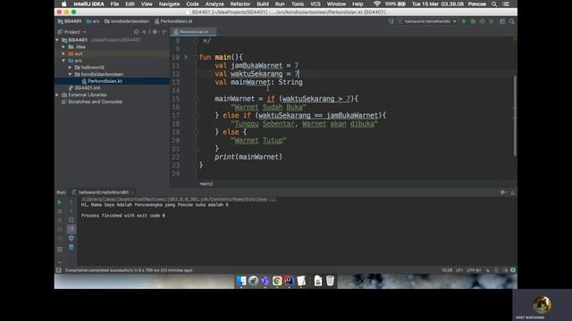 Belajar Kotlin - Perkondisian & Boolean смотреть онлайн