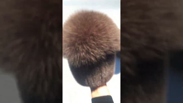 Вязаная женская шапка из меха норки ( Мокачино ) смотреть онлайн