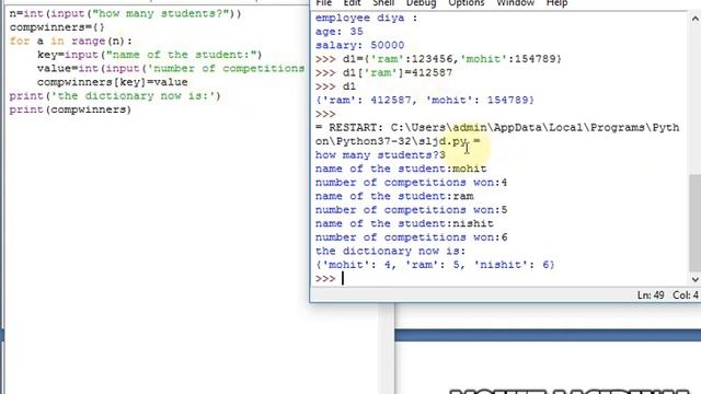 Class 11th IP chapter 9?Dictionaries?#3 deleting elements from a dictionary, updation program смотреть онлайн
