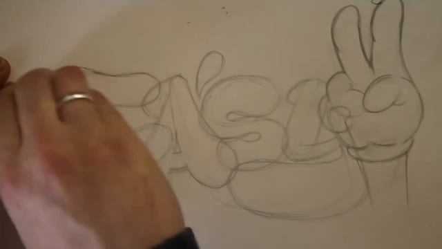 Graffiti Tutorial - How to draw easy graffiti bubble style letters смотреть онлайн