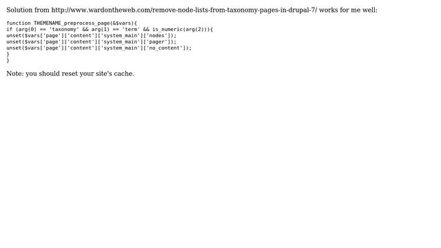 Drupal: Drupal 7 - Suppress output of nodes on Taxonomy Pages (5 Solutions!!) смотреть онлайн