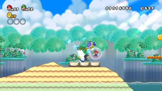 New Super Mario Bros. Wii: Rescue the Princess - 2 Player Co-Op Walkthrough Part 7 смотреть онлайн