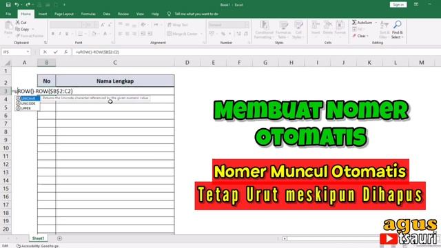 Membuat Nomer Otomatis di Excel смотреть онлайн