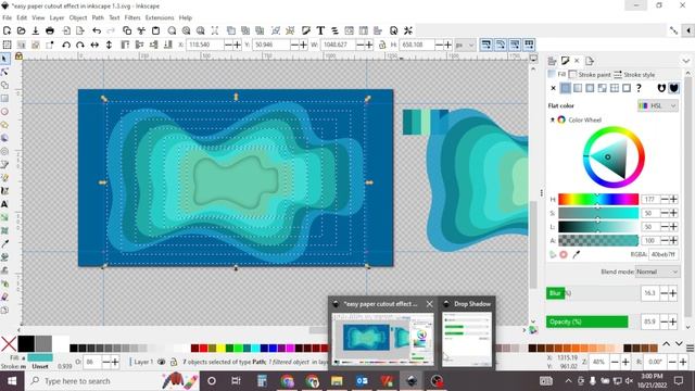 Easy Paper Cutout Effect in Inkscape 1.3, 3D Depth Effect with Inner Drop Shadow Tutorial смотреть онлайн