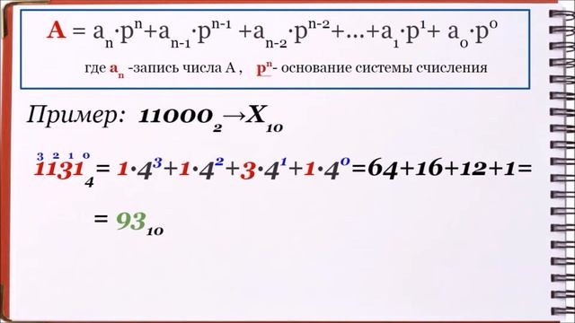 Перевод в 10 систему счисления смотреть онлайн