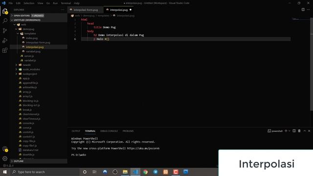 #33. Interpolasi di dalam Pug Node.js смотреть онлайн