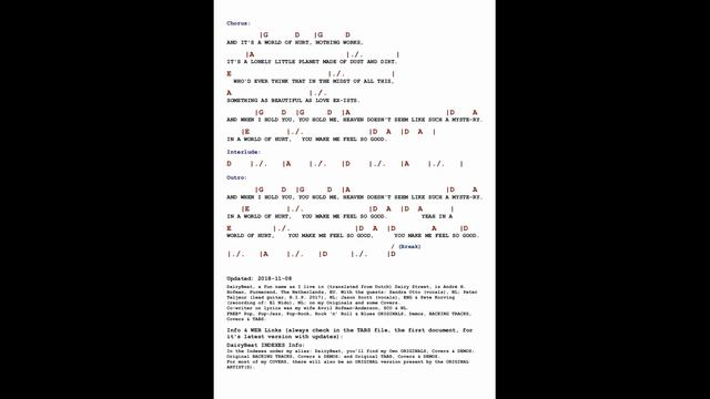 DairyBeat: WORLD OF HURT - Free* BACKING TRACK Cover & In Sync LYRICS & CHORDS Tab. смотреть онлайн