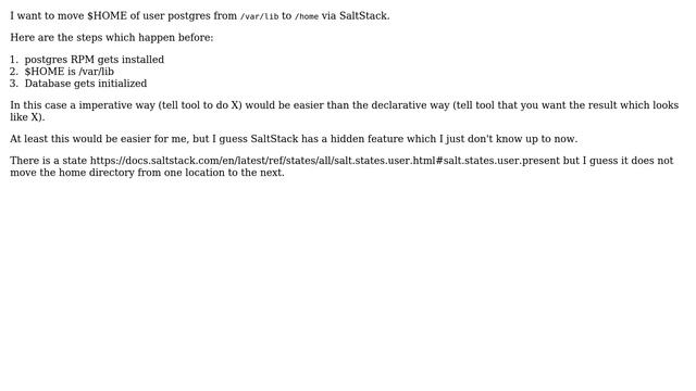 DevOps & SysAdmins: Move $HOME of user postgres from /var/lib to /home via SaltStack смотреть онлайн