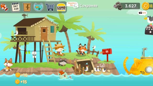 Поиграем в The Fishercat!Поймал 2 кораловых китов и прокачал мяу-кету до фула(#5)