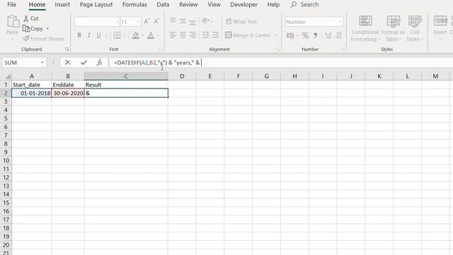 How to calculate difference between two dates in MS Excel | finding difference in dates in Excel смотреть онлайн