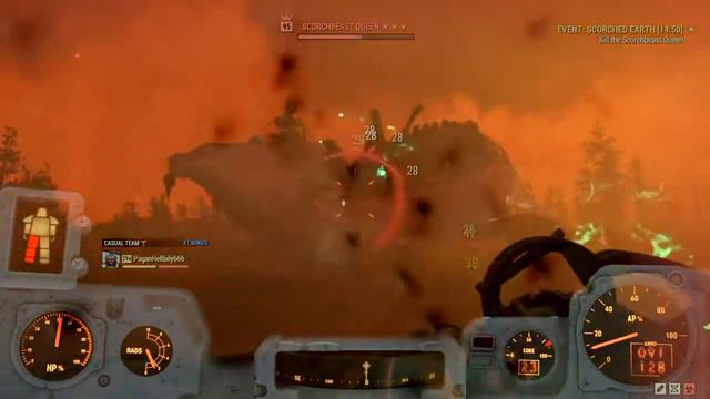 Fallout 76 Epic ScorchBeast Queen Solo Run, Bloodied Heavy Gunner. смотреть онлайн