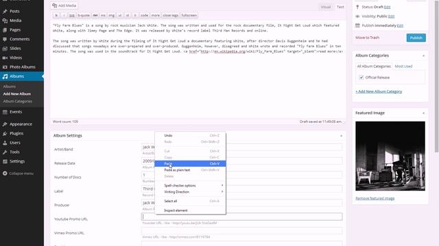 JamSession Music Band Wordpress Theme - Add New Music Album смотреть онлайн