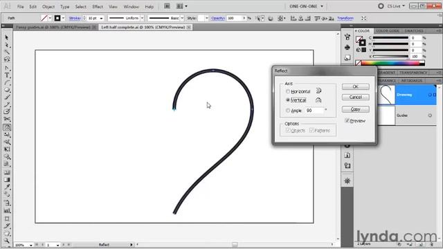 Illustrator Tutorial - How to use the Reflect tool смотреть онлайн