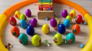 Гонка шариков марблс & монстрики / Деревянный трек и ксилофон для марблс • Залипательный АСМР