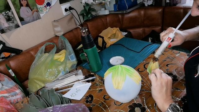 Георгин из гофрированной подложки. Бра на стену. смотреть онлайн