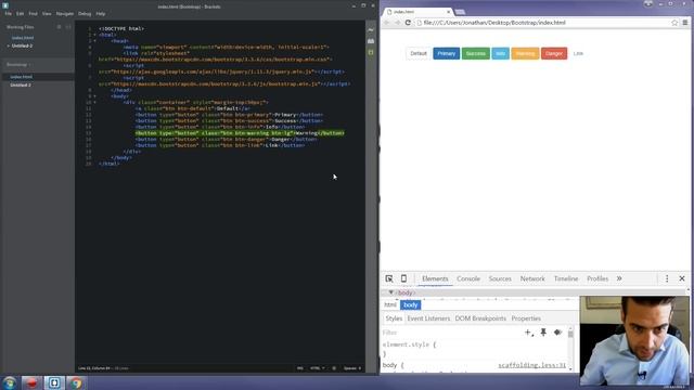 Bases de Bootstrap | Partie 7 - Boutons et Groupes de boutons смотреть онлайн