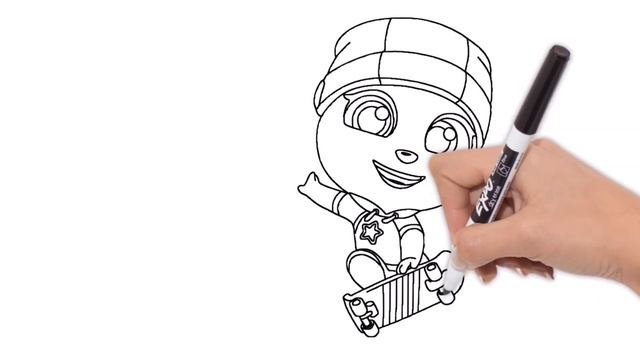 How to draw and color Talking Tom Gold Run - Skater Angela # TomGoldRun #SkaterAngela смотреть онлайн