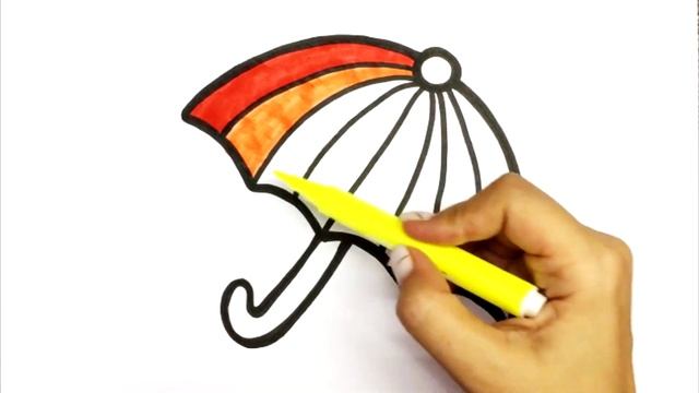 Drawing an umbrella for children. bolalar uchun soyabon chizish. Рисование Зонтик для детей смотреть онлайн