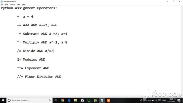 Python Assignment Operators смотреть онлайн