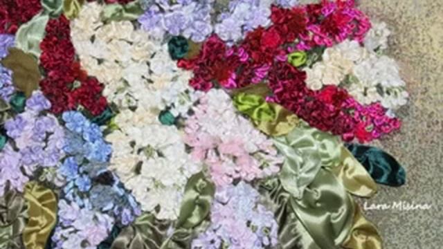 Вышивка Лентами - Сирень в Корзине смотреть онлайн